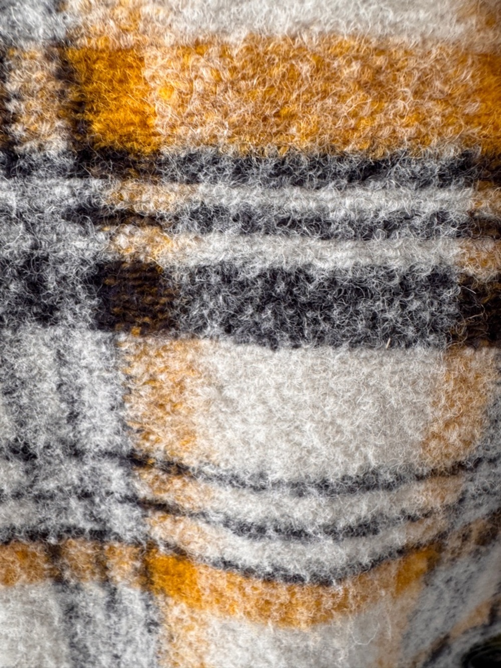 Cynthia Rowley wool blend gold, white and charcoal 3/4 length jacket. Size Small - Picture 5 of 8